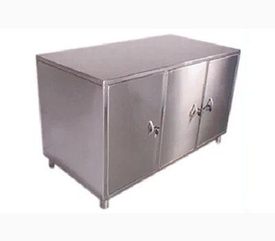 Cupboard With Table, SS Working Table with Drawers, Stainless Steel Cupboard